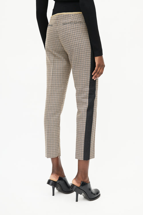 Celine Beige & Black Houndstooth Stripe Trouser