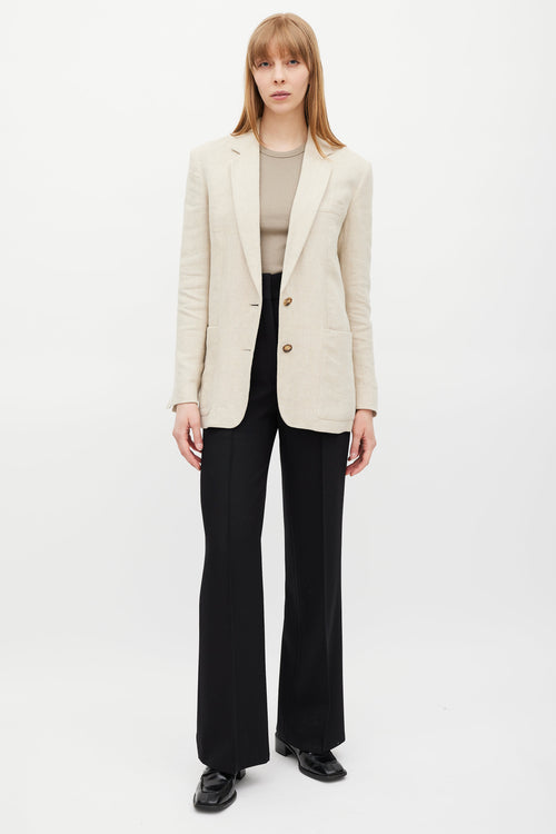 Celine Beige Linen Blazer