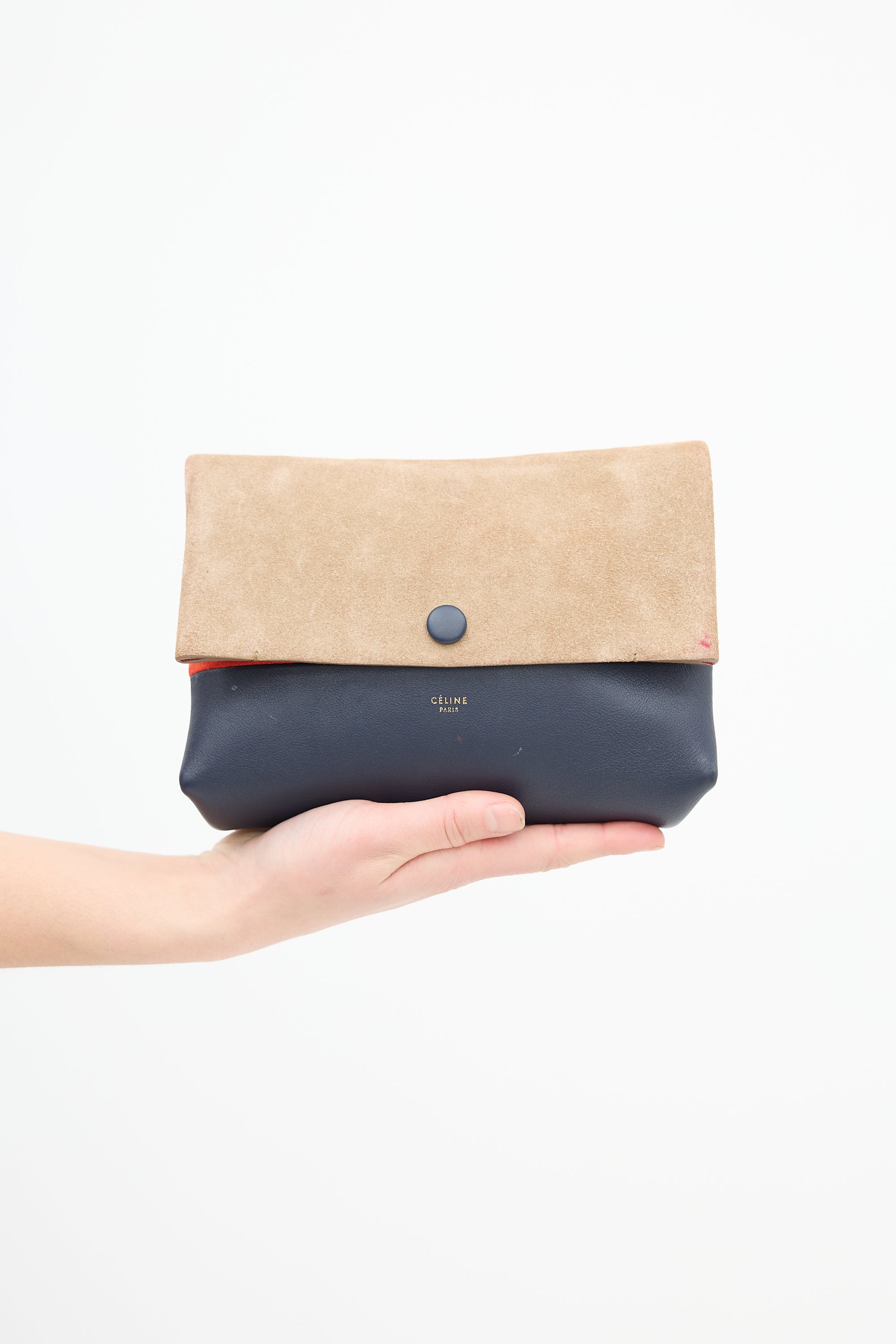 Celine Beige & Multi Suede All Soft Bag