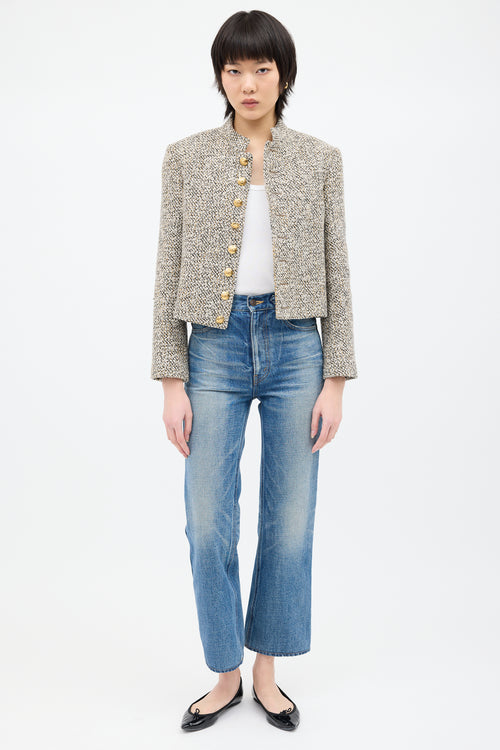 Celine Beige & Multi Tweed Jacket