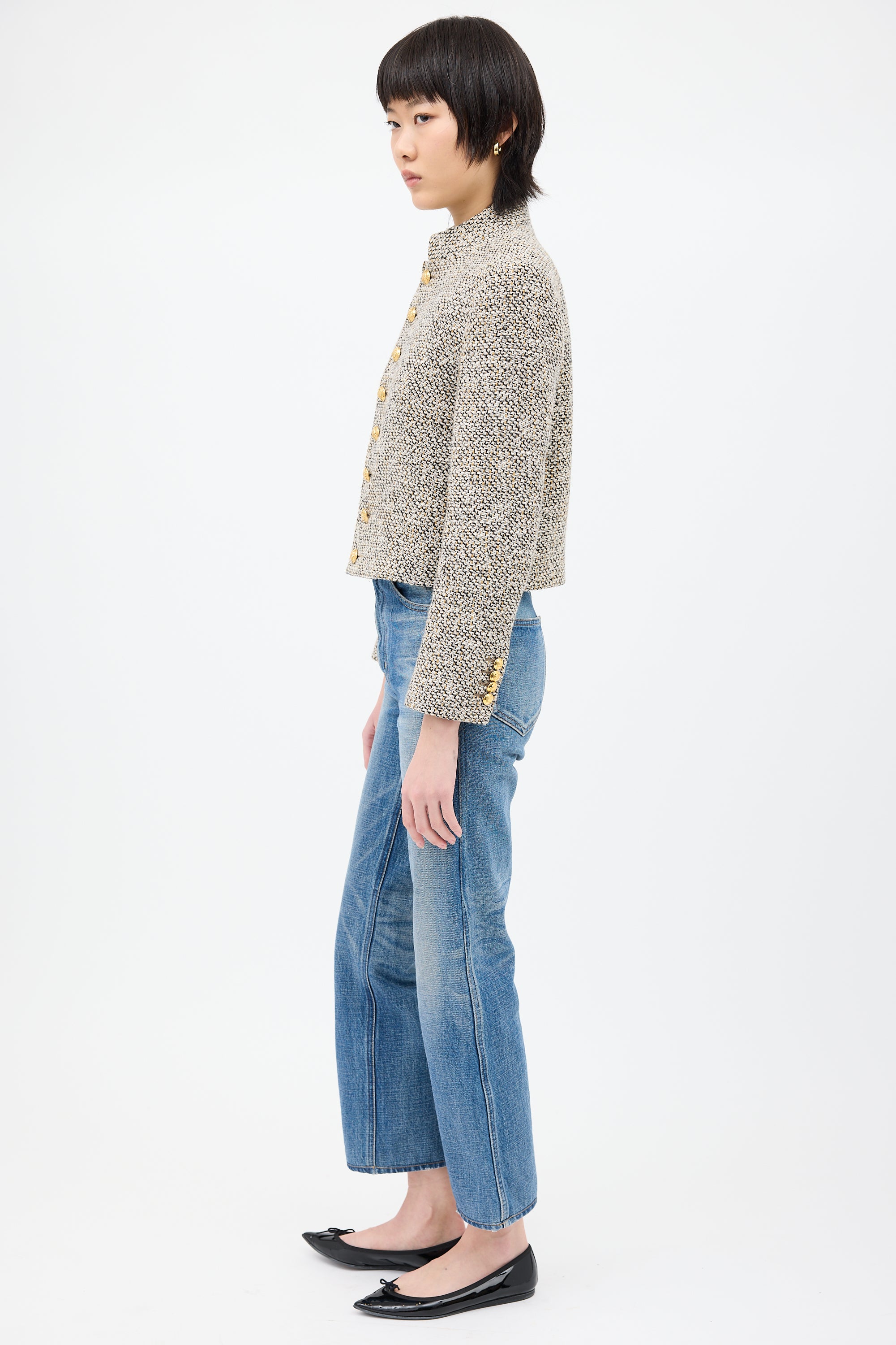 Celine Beige & Multi Tweed Jacket