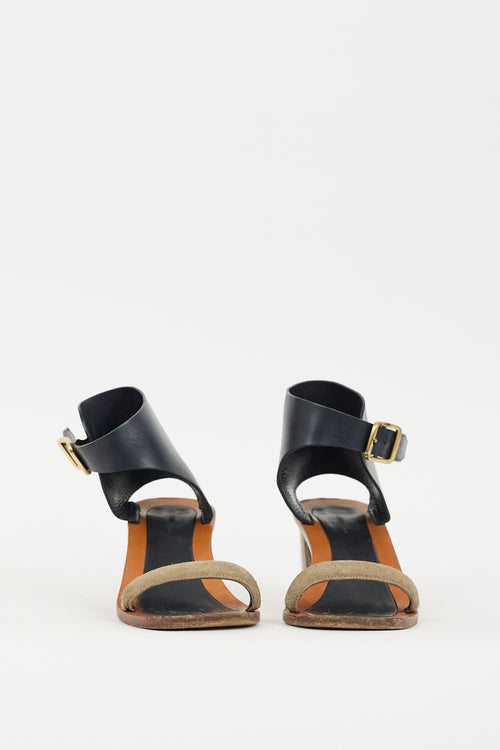 Celine Brown & Black Buckle Heel