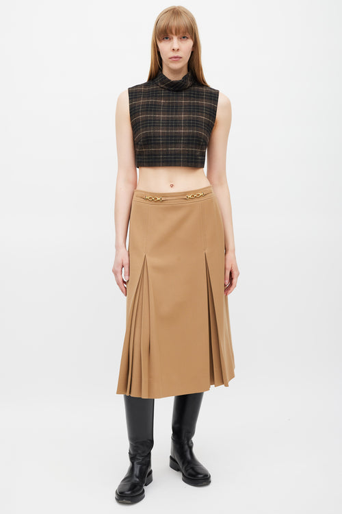 Celine Black & Brown Gingham Top