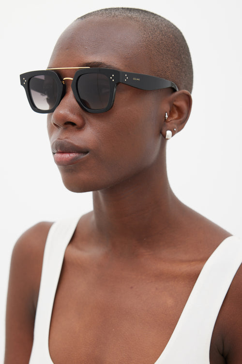 Celine Black & Gold Square CL40024U Sunglasses