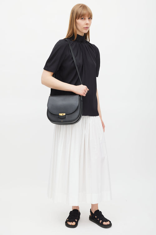 Celine Black & Gold Trotteur Leather Bag