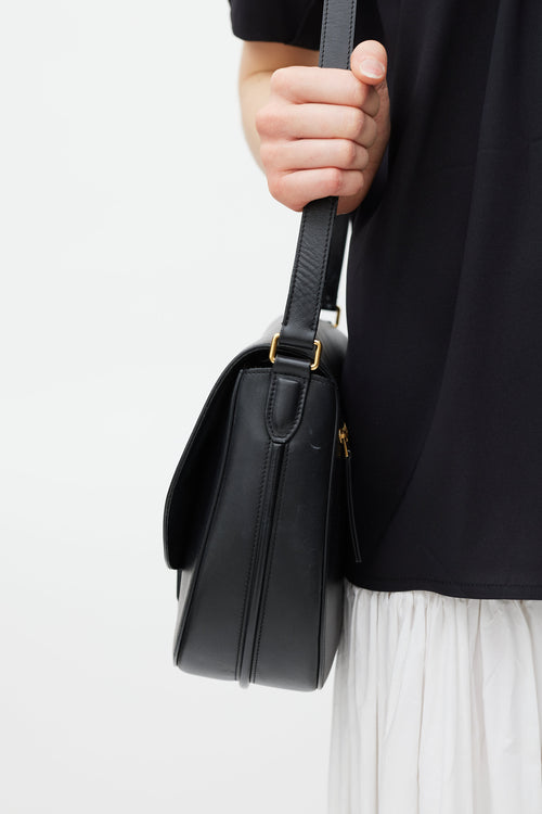 Celine Black & Gold Trotteur Leather Bag