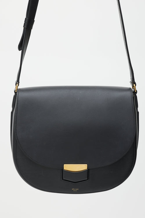 Celine Black & Gold Trotteur Leather Bag