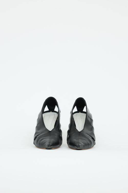 Celine Leather Cut-Out Pump