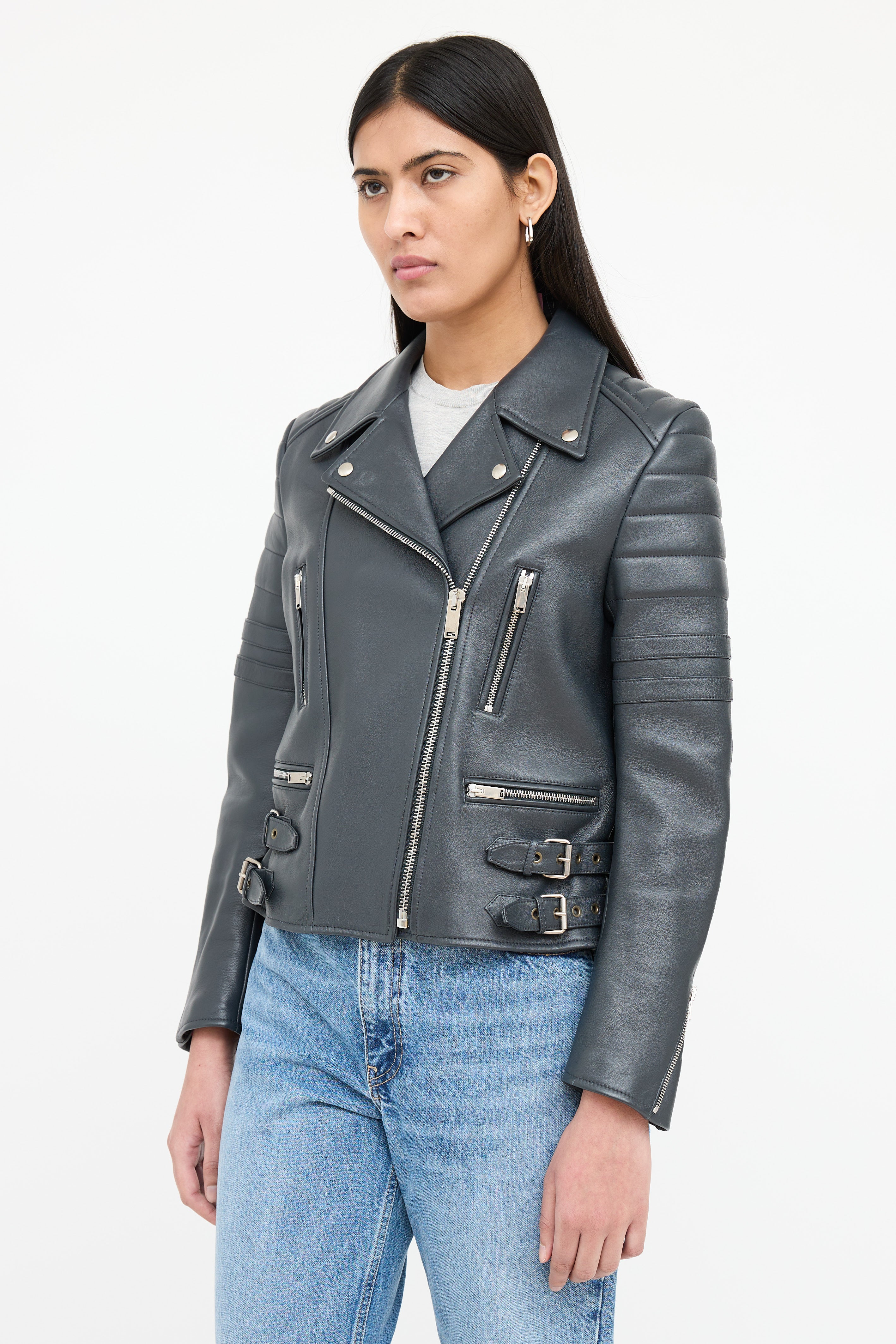 Celine 2010s Leather Biker Jacket