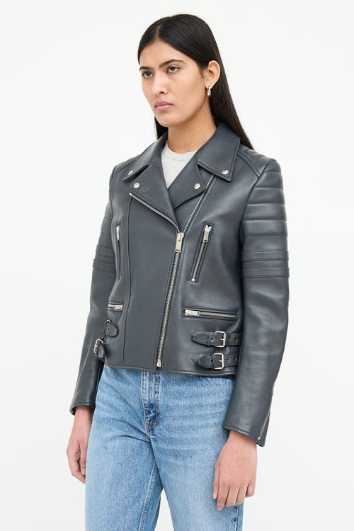 Celine 2010s Leather Biker Jacket