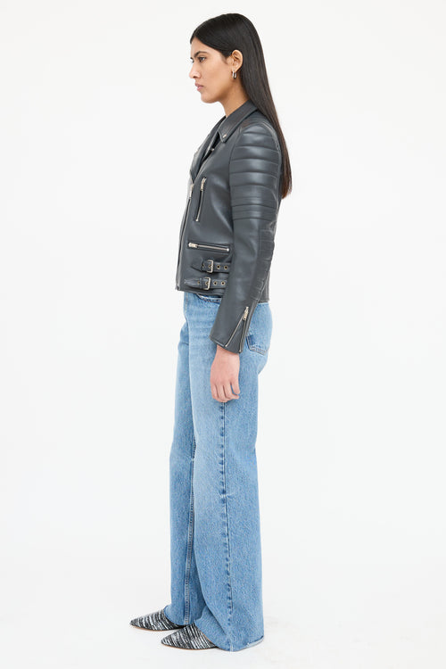 Celine 2010s Leather Biker Jacket