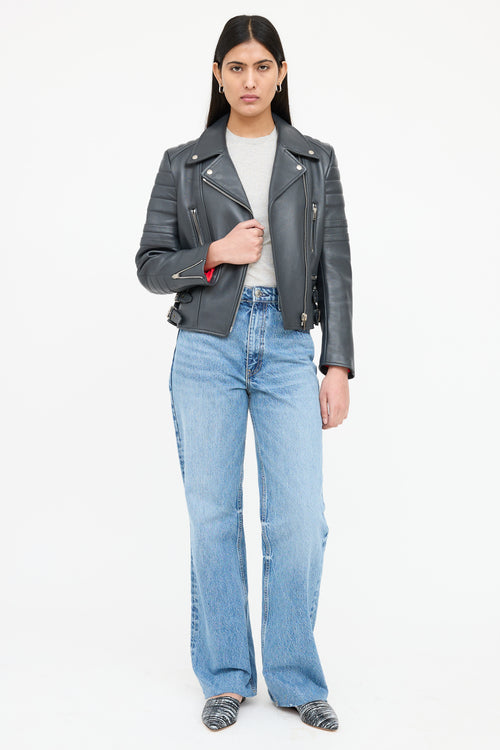 Celine 2010s Leather Biker Jacket