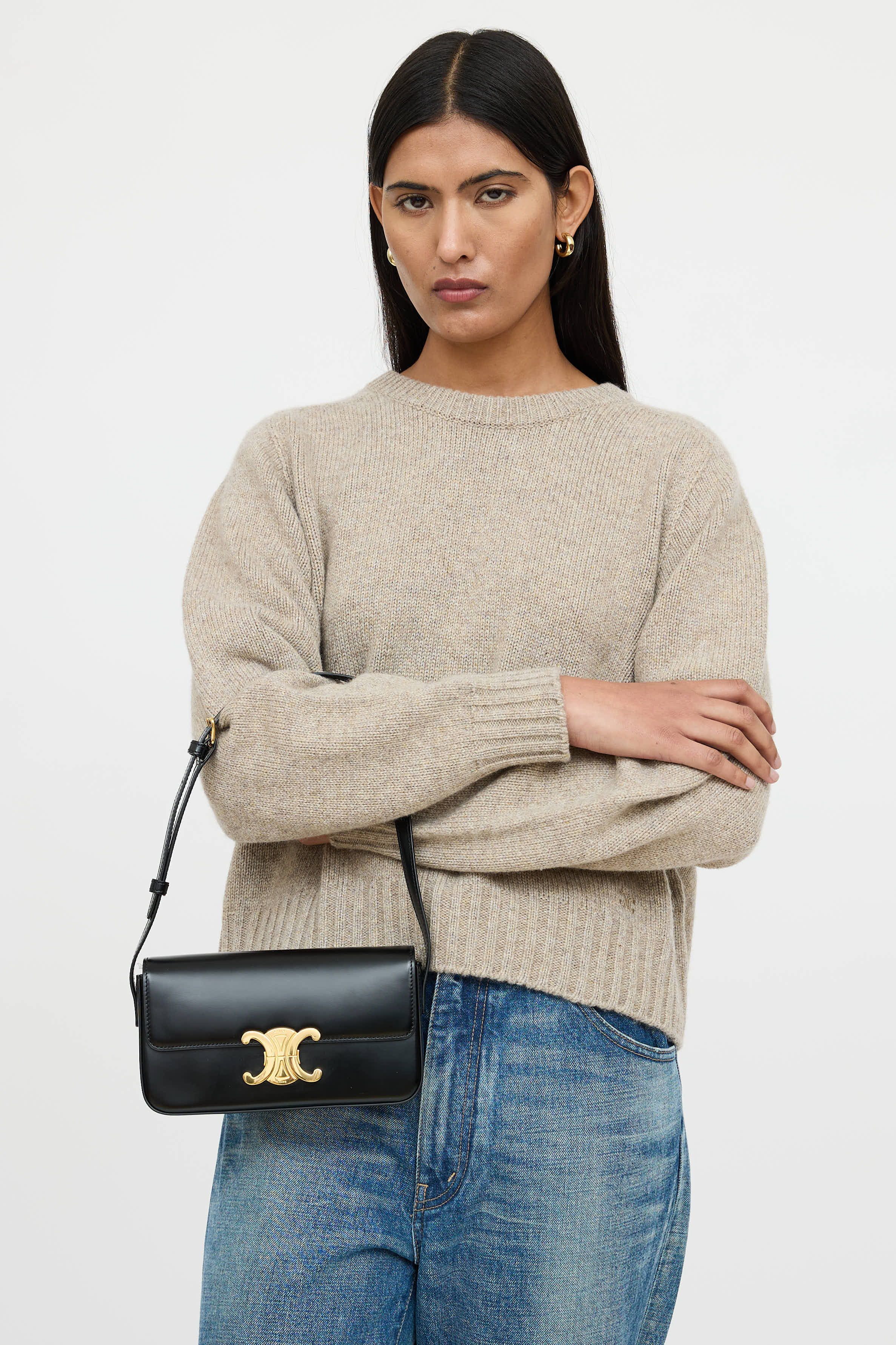Celine Leather Claude Triomphe Bag