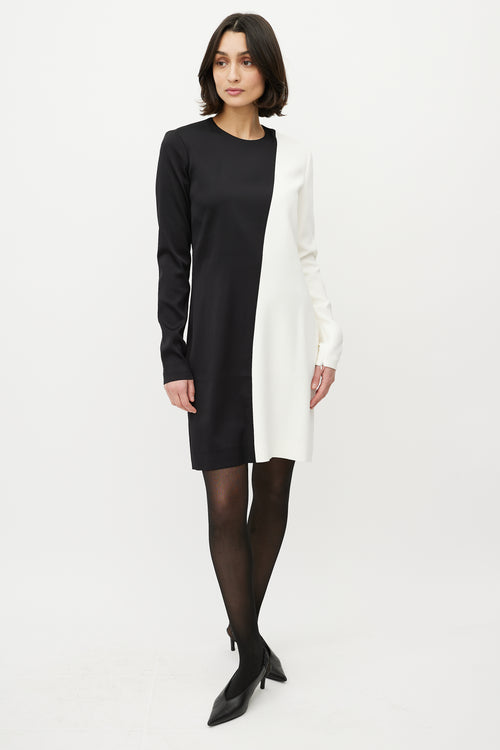 Celine Black & White Asymmetrical Shift Dress