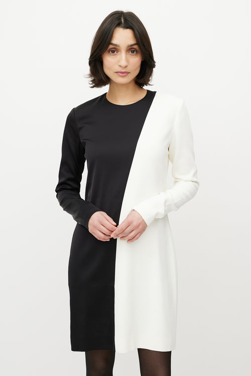 Celine Black & White Asymmetrical Shift Dress