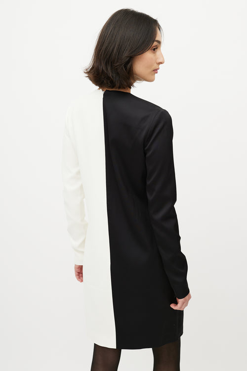 Celine Black & White Asymmetrical Shift Dress