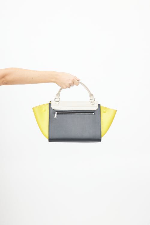 Celine Black & Yellow Leather Medium Trapeze Bag