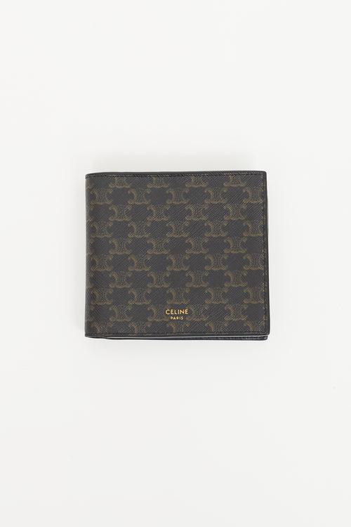 Celine Black & Brown Triomphe Bi-Fold Wallet
