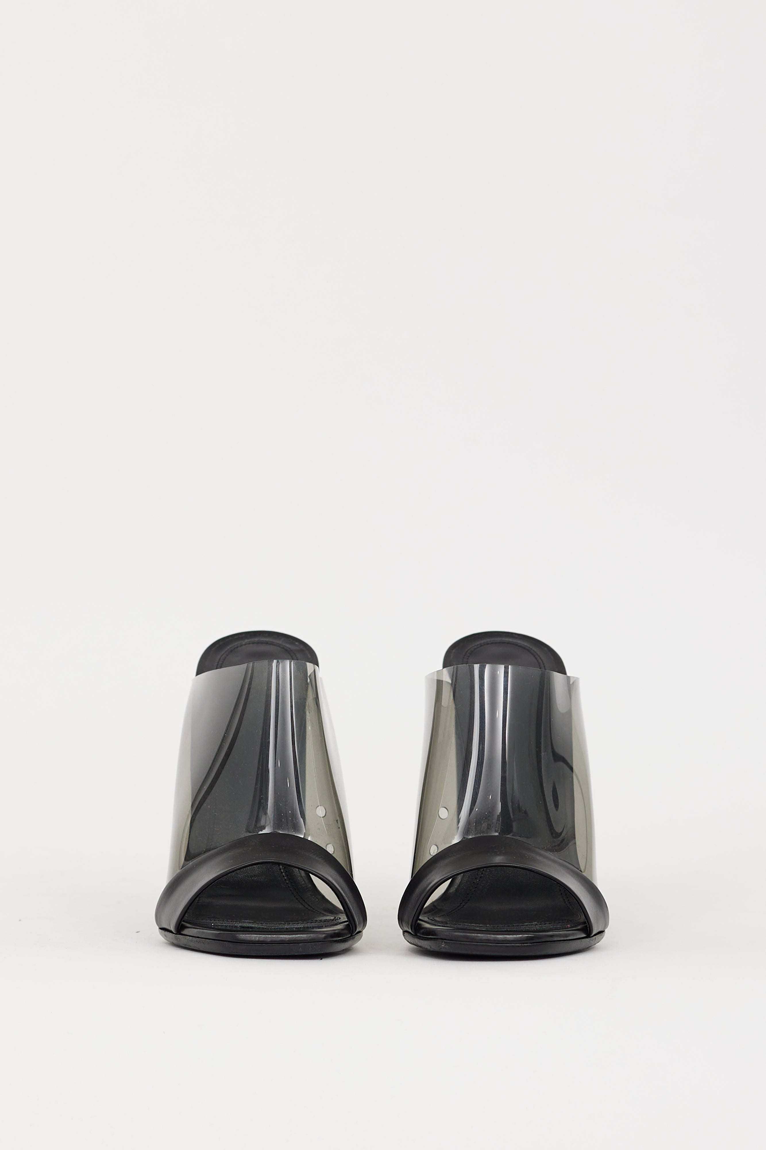 Celine Black PVC & Leather Heeled Mule