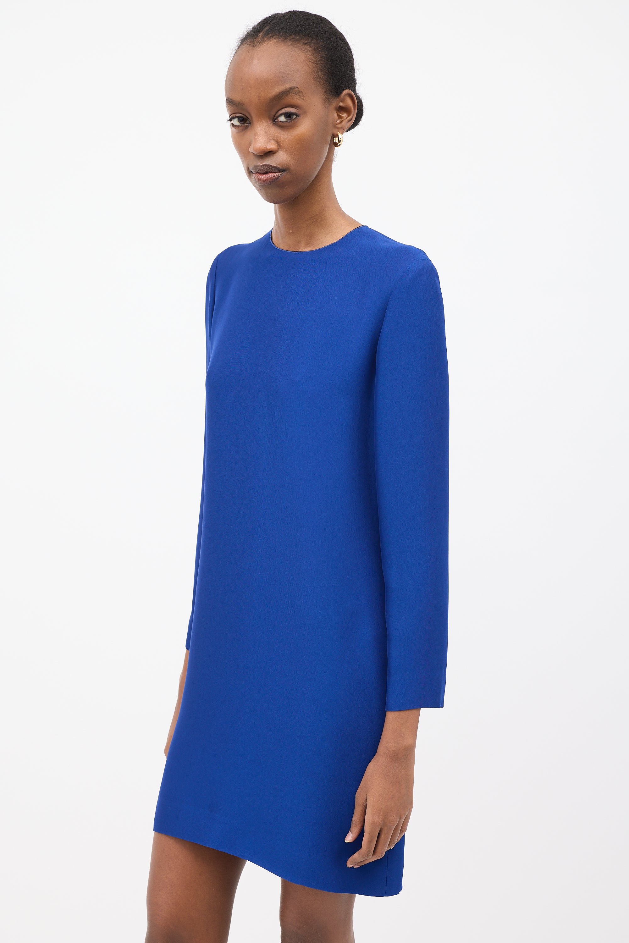 Celine Blue Silk Mini Shift Dress