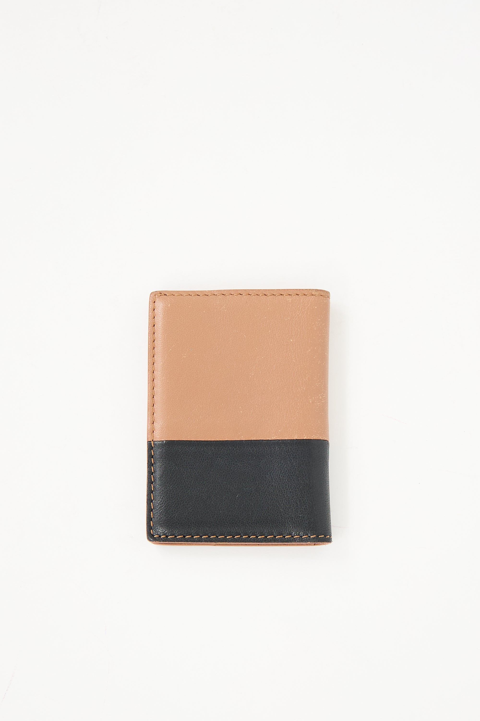 Celine Brown & Black Leather Bifold Card Holder