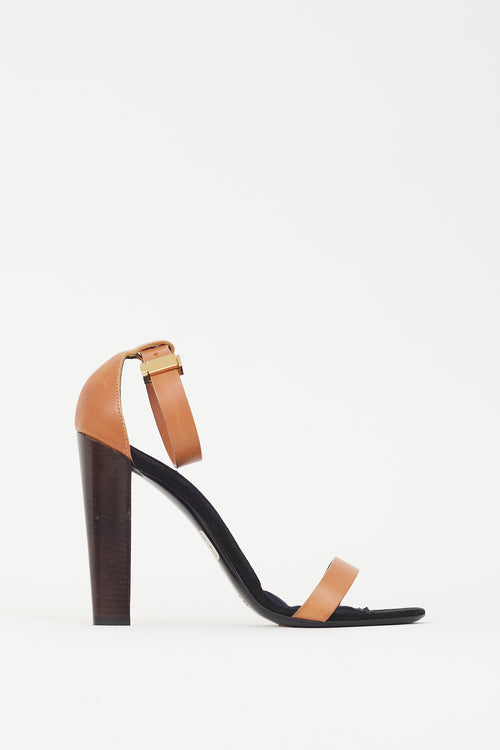 Celine Brown & Black Leather & Suede Heel