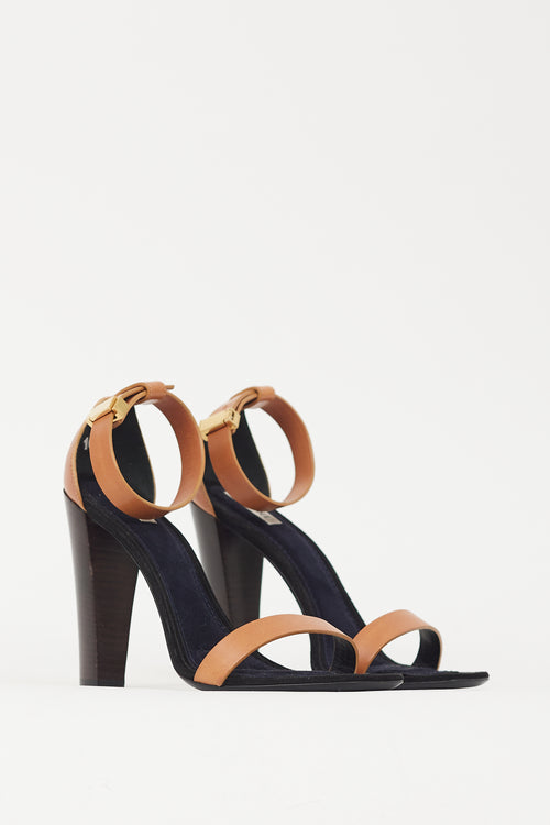 Celine Brown & Black Leather & Suede Heel