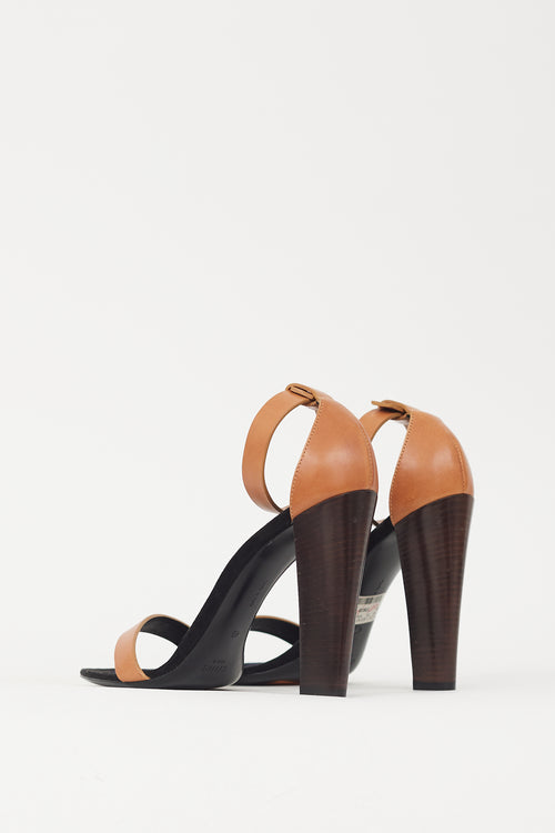Celine Brown & Black Leather & Suede Heel