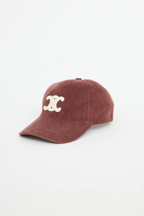 Celine Corduroy Triomphe Cap
