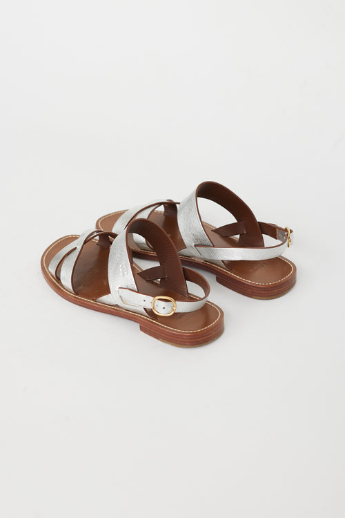 Celine Brown & Silver Strappy Sandal