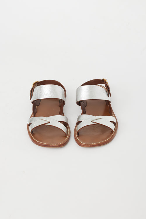 Celine Brown & Silver Strappy Sandal