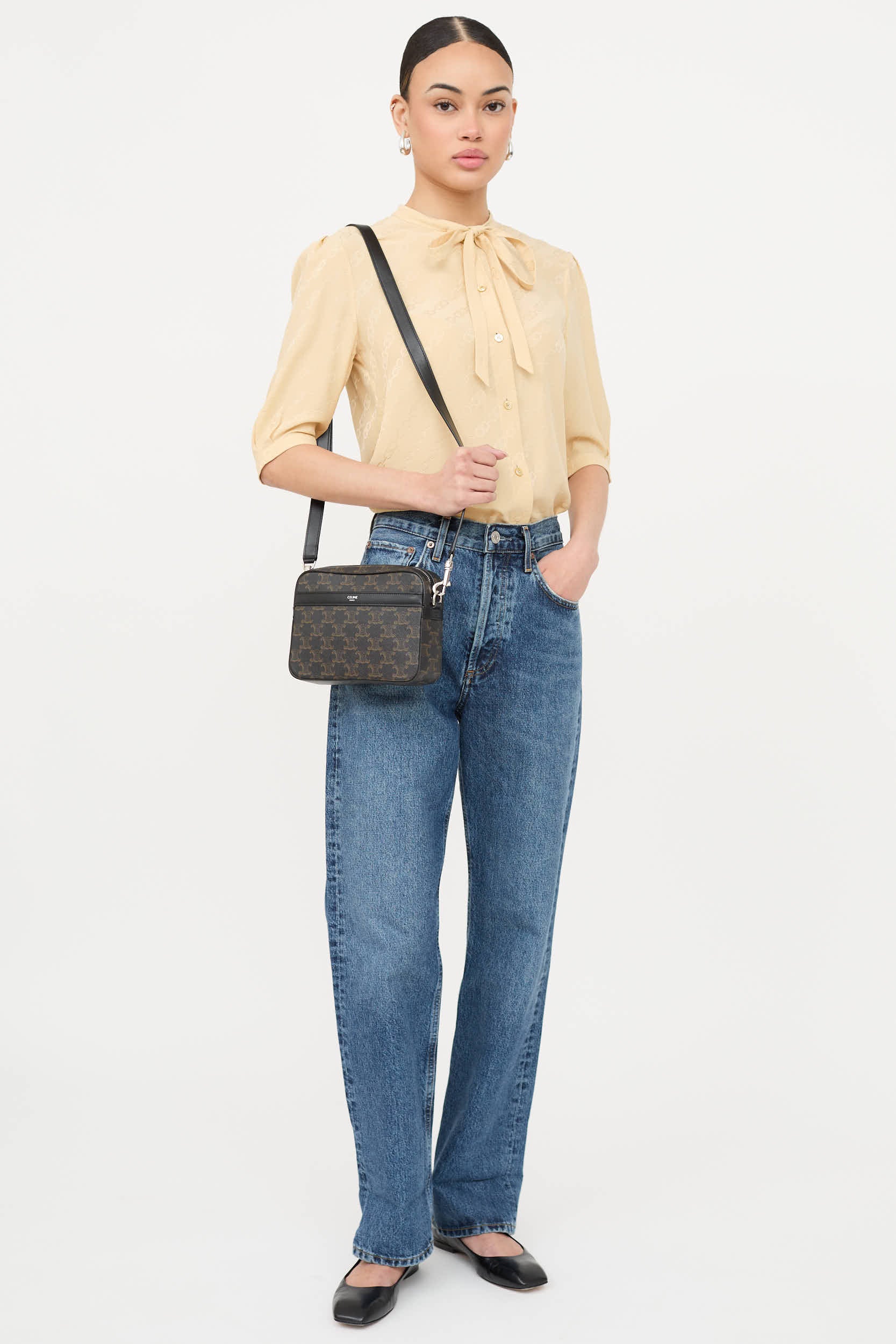 Celine Small Triomphe Monogram Messenger Bag