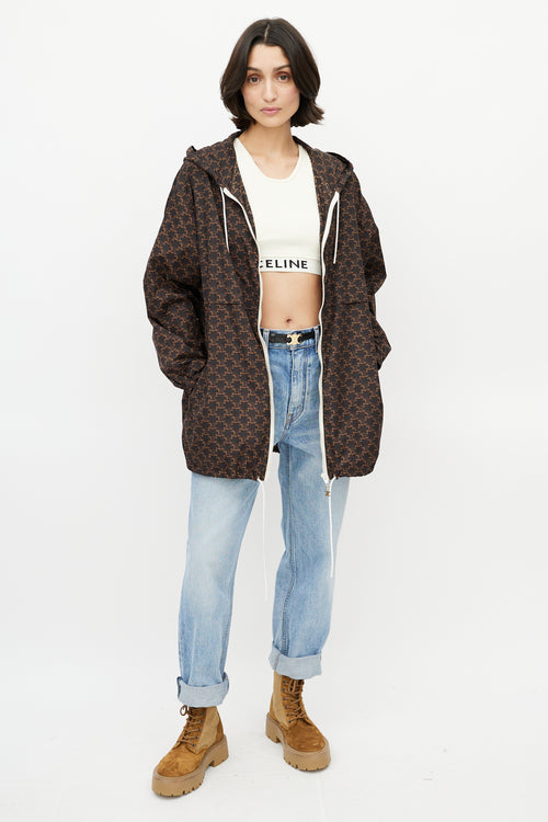 Celine Brown & Yellow Triomphe Monogram Jacket