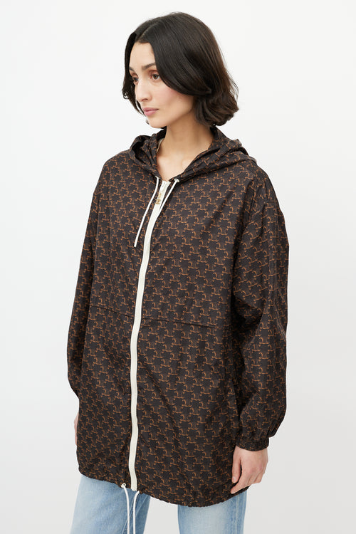 Celine Brown & Yellow Triomphe Monogram Jacket