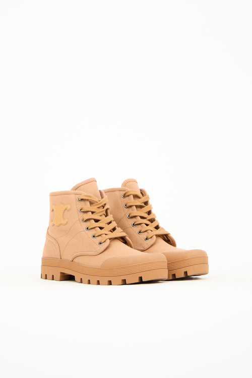 Celine Canvas Patapan Ankle Boot
