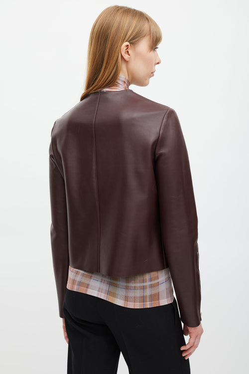 Celine Burgundy & Multicolour Leather Jacket