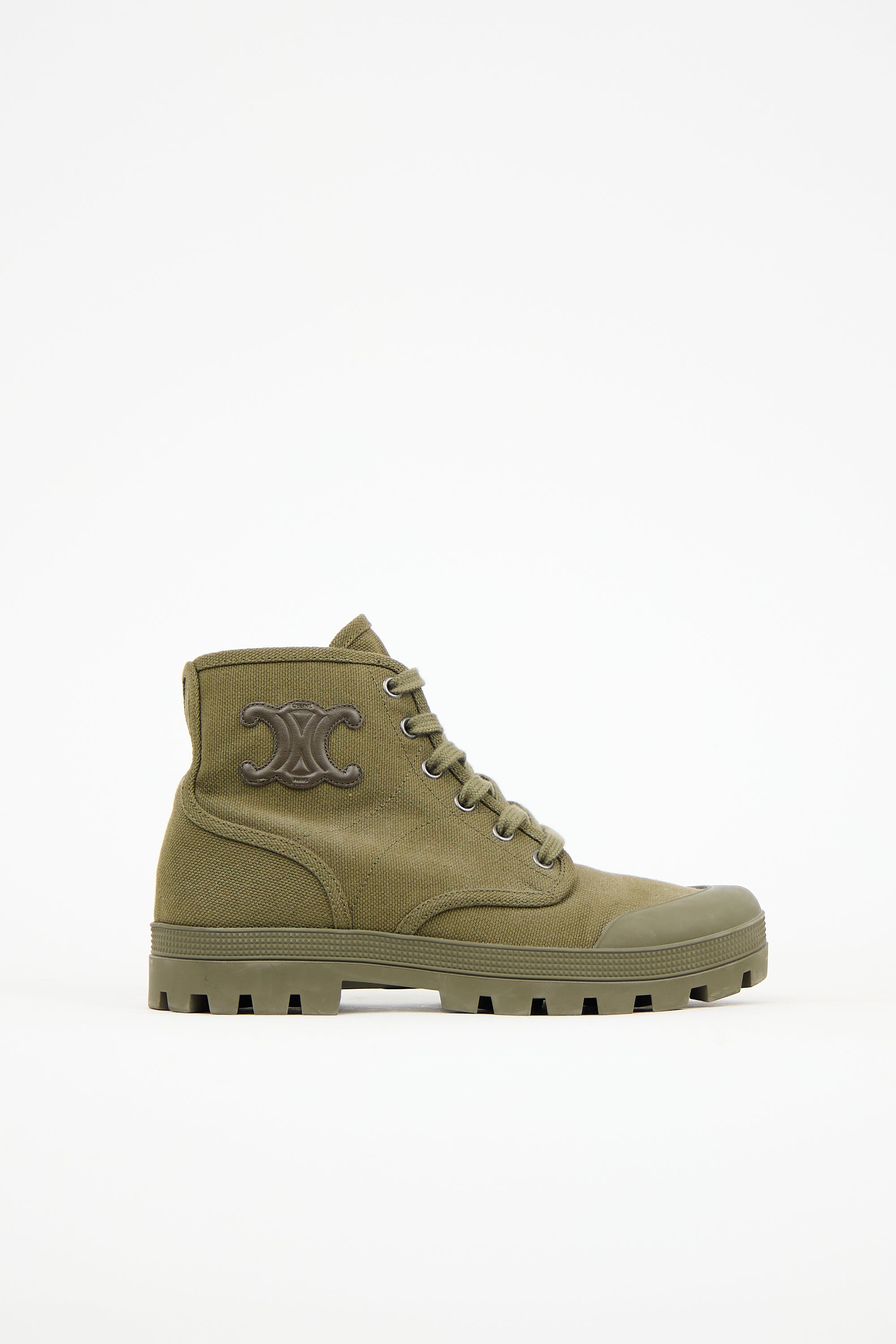 Celine Canvas Patapan Ankle Boot