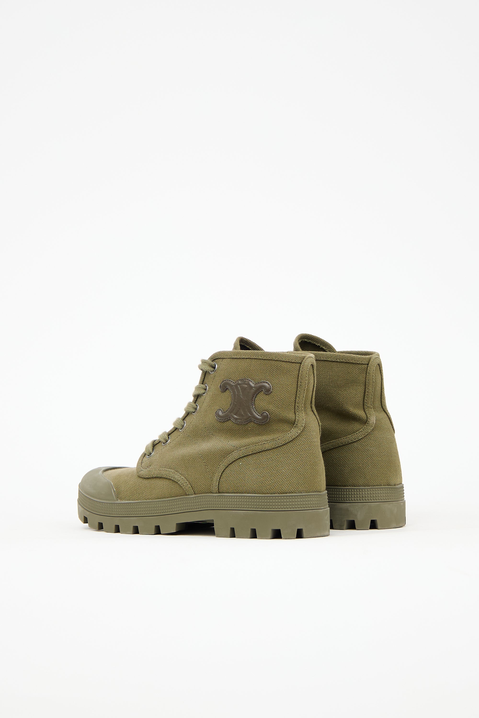 Celine Canvas Patapan Ankle Boot