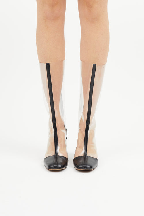 Celine Black Leather & Clear PVC Boot