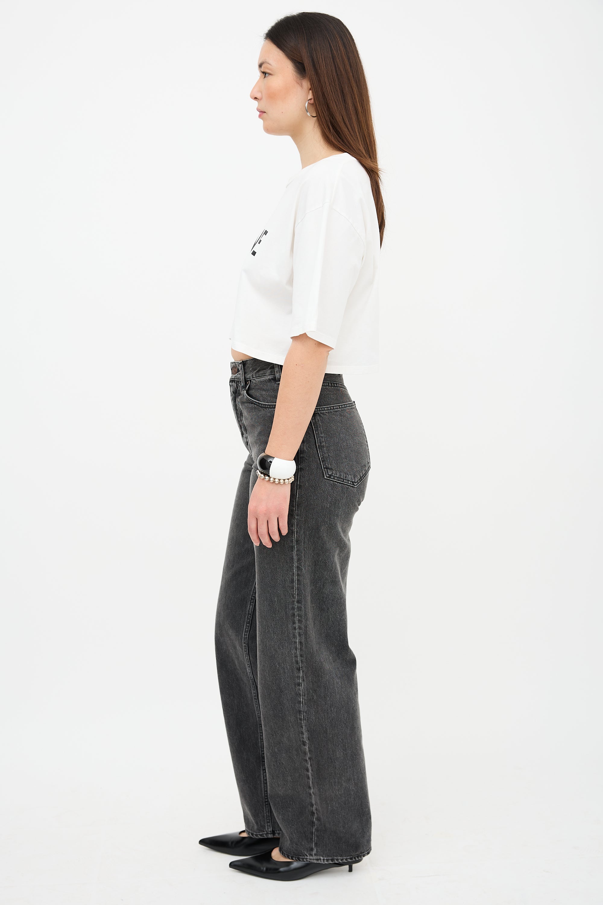 Celine Cropped Logo T-Shirt