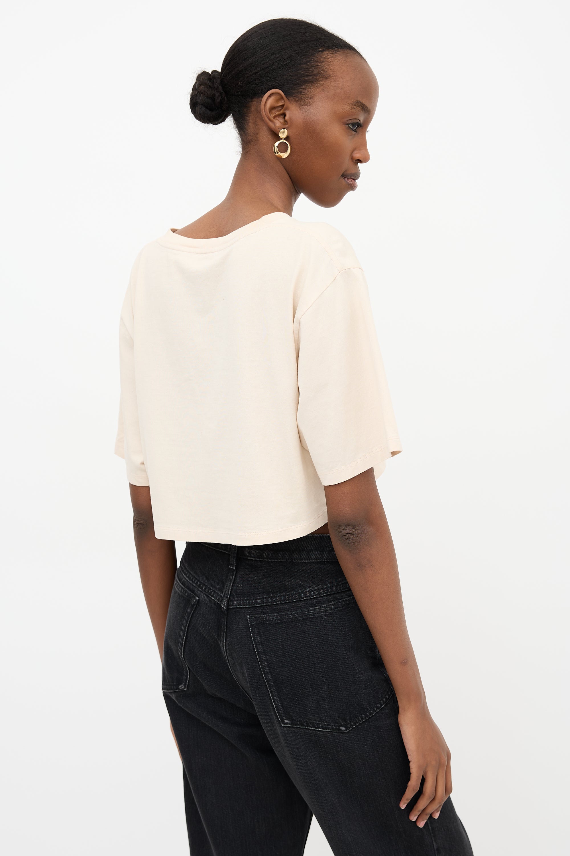 Celine Cropped Logo T-Shirt