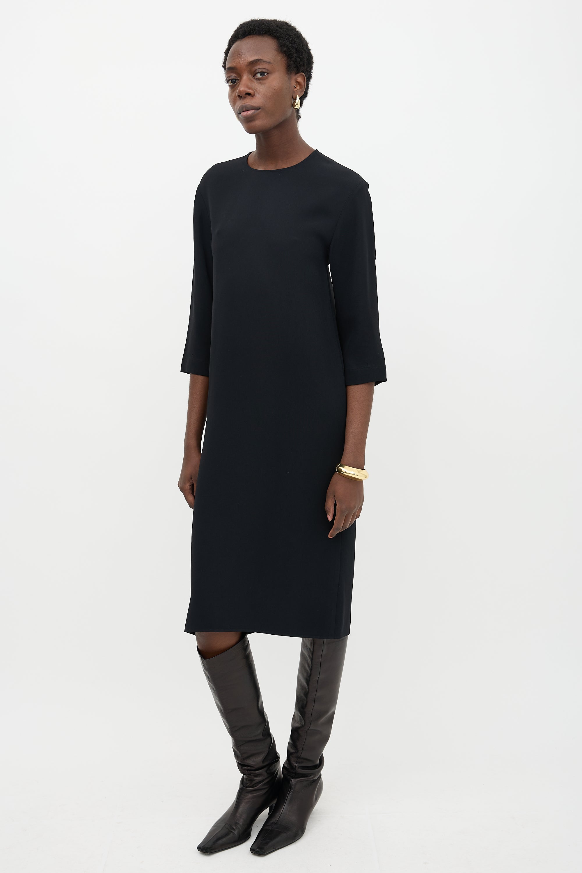 Celine Draped Slit Dress