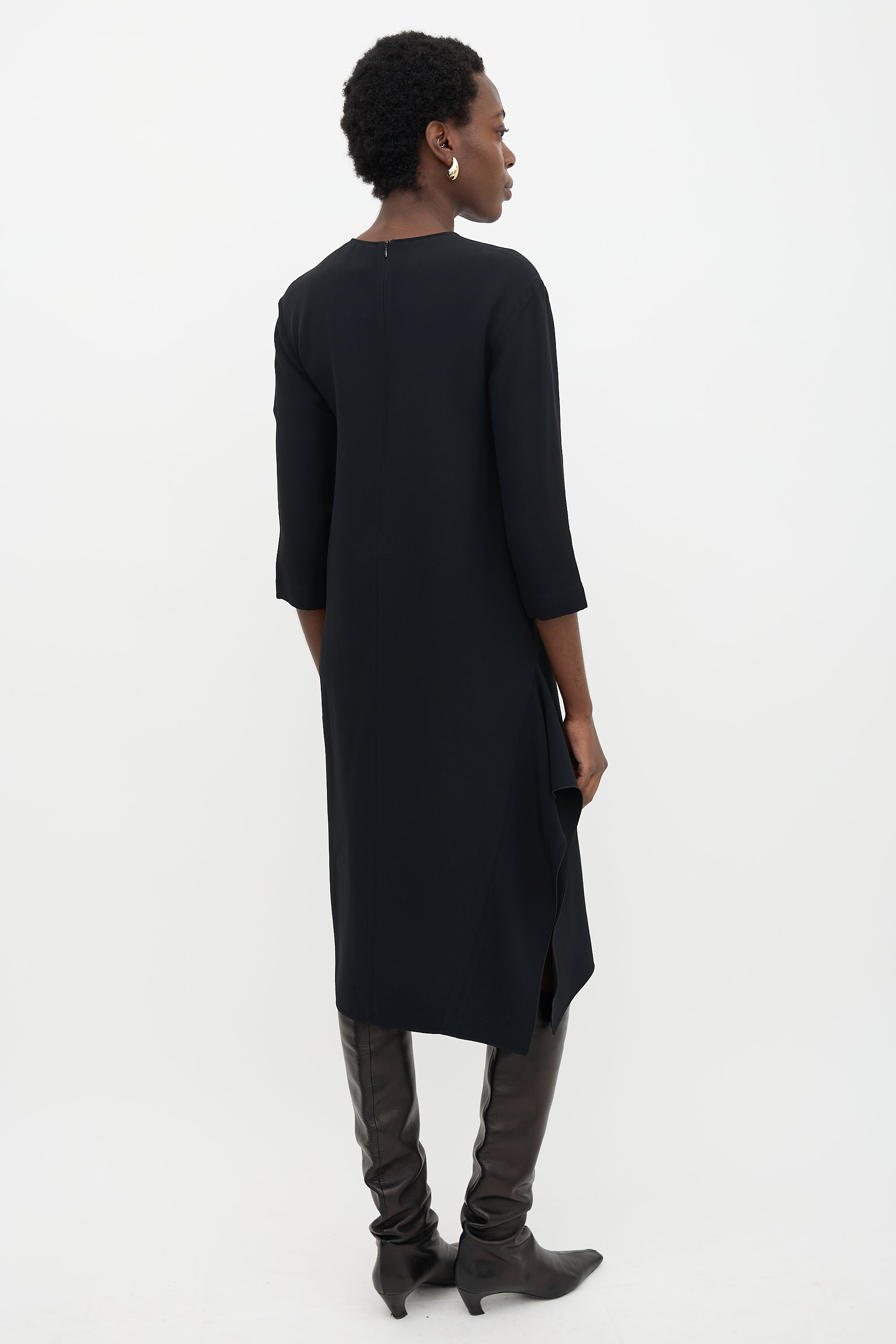 Celine Draped Slit Dress