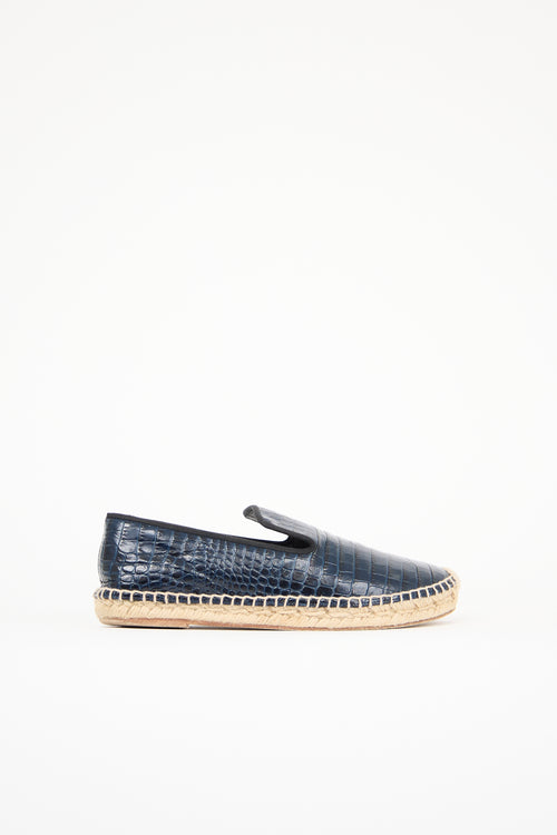 Celine Embossed Leather Espadrille