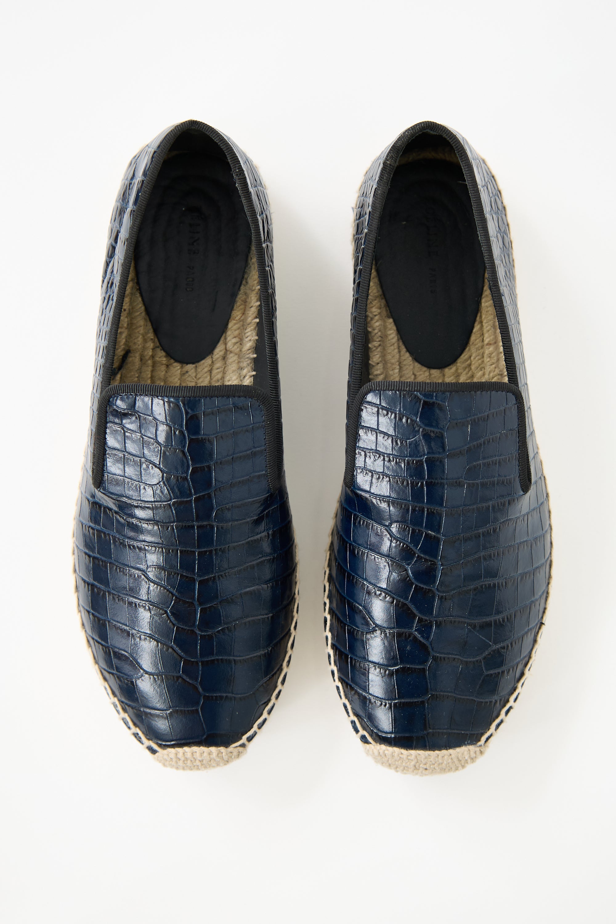 Celine Embossed Leather Espadrille