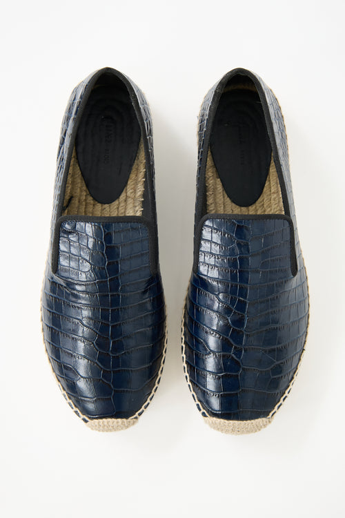 Celine Embossed Leather Espadrille