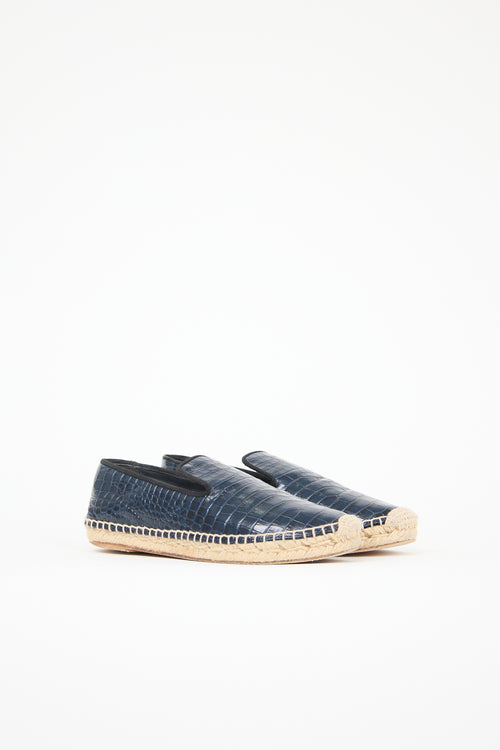 Celine Embossed Leather Espadrille