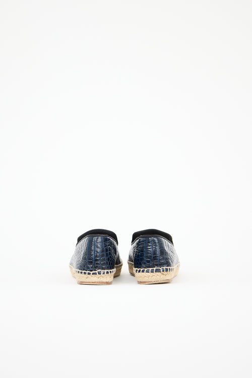 Celine Embossed Leather Espadrille