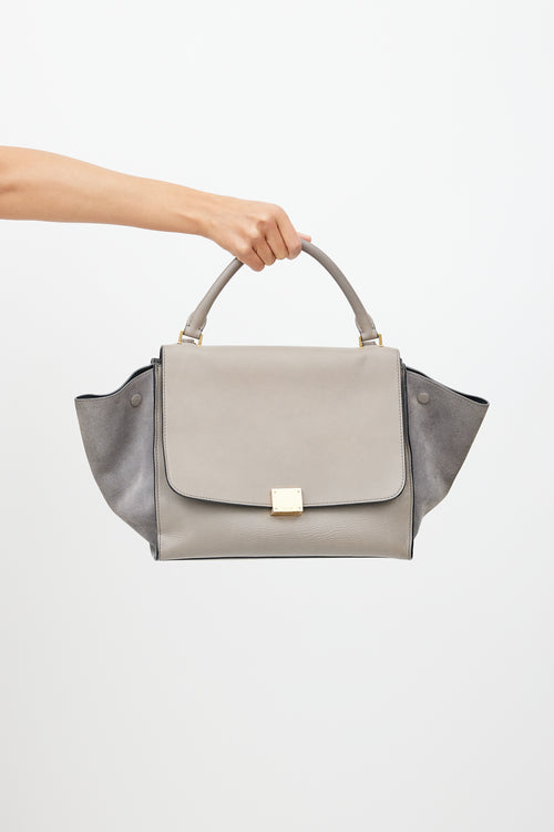 Celine Grey Trapeze Suede Bag