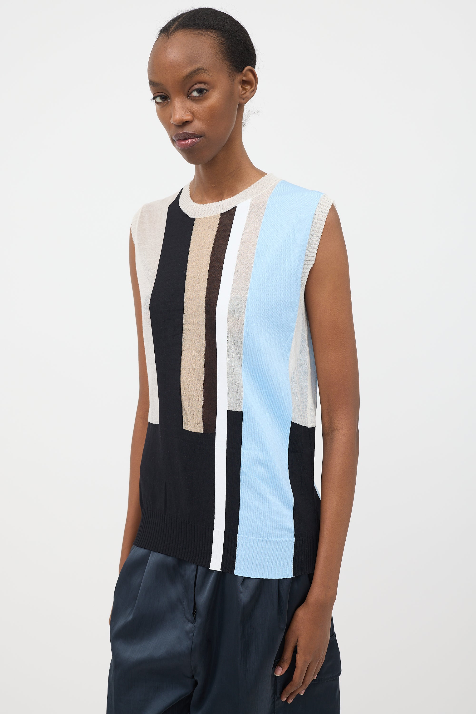 Celine Knit Mesh Panel Vest